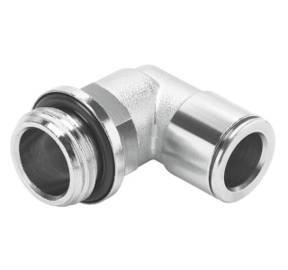 Nástrčná L-spojka na rúrku s vonkajším závitom Metrika/BSPT (G), mosadz, FESTO